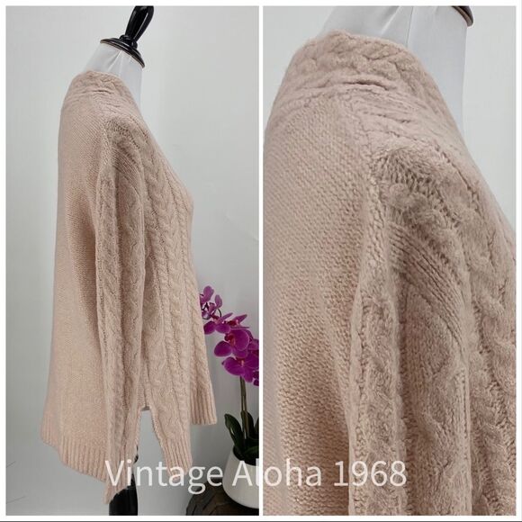 Cloth Brand Womens Pink Cable Knit V Neck Sweater Small - Picture 6 of 8